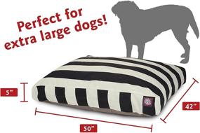 img 2 attached to 🐾 Premium Black Vertical Stripe Medium Rectangle Indoor Outdoor Dog Bed – Removable Washable Cover – By Majestic Pet Products