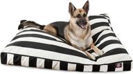 🐾 premium black vertical stripe medium rectangle indoor outdoor dog bed – removable washable cover – by majestic pet products logo