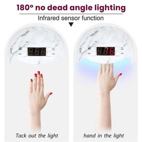 img 3 attached to 💅 Marble UV LED Nail Lamp: Professional 54W Nail Dryer for Gel Polish with Auto Sensor and 4 Timers - Portable & Ethereal Nail Arts Tool