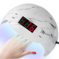 💅 marble uv led nail lamp: professional 54w nail dryer for gel polish with auto sensor and 4 timers - portable & ethereal nail arts tool logo