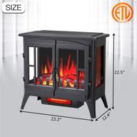antratic star 3d infrared electric fireplace stove - freestanding heater, portable & adjustable - etl certified, overheating protection - 1000w/1500w (23 inch) logo