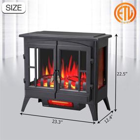 img 4 attached to Antratic Star 3D Infrared Electric Fireplace Stove - Freestanding Heater, Portable & Adjustable - ETL Certified, Overheating Protection - 1000W/1500W (23 Inch)