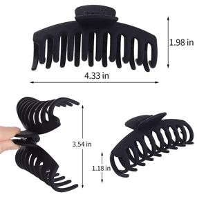 img 2 attached to 🌼 Tyfthui 6 Pcs Large Hair Claw Clips for Women – 4.3 Inch Matte Nonslip Big Banana Claw Clips for Thick/Thin Hair – 90's Strong Hold Styling Accessories (Style A)