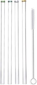 img 4 attached to 🥤 Artisanal Colored Tip Glass Straws - Wide Flow for Smoothies, Juices, Frozen Drinks, Milkshakes, Tea - Reusable, Portable, BPA Free, Long, Perfect for Travel