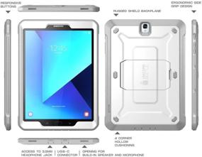 img 3 attached to 📱 Galaxy Tab S3 9.7" SUPCASE Unicorn Beetle Pro Series Full-Body Rugged Case with Built-in Screen Protector - White/Gray