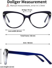 img 1 attached to 👓 Women's Trendy Cat Eye Blue Light Blocking Reading Glasses - Clear Frame - 3.0 2.5 1.50 Magnification - Nerd Eyeglasses for Active Readers