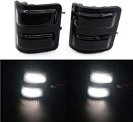 🚘 xinctai led side mirror marker light turn signal lamp for 2008-2016 ford f250 f350 f450 f550 super duty pickup truck - smoke/clear lens (2pcs, smoke lens-white light) logo