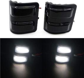 img 4 attached to 🚘 Xinctai LED Side Mirror Marker Light Turn Signal Lamp for 2008-2016 Ford F250 F350 F450 F550 Super Duty Pickup Truck - Smoke/Clear Lens (2PCS, Smoke Lens-White Light)