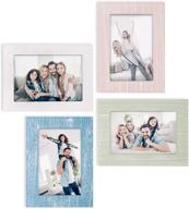 🖼️ eletecpro 4x6 picture frames - set of 4 wooden designs for wall decor and tabletop - vertical & horizontal orientation - rustic home décor photo frames - wall mount and tabletop display логотип