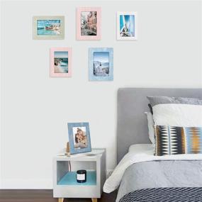 img 2 attached to 🖼️ eletecpro 4x6 Picture Frames - Set of 4 Wooden Designs for Wall Decor and Tabletop - Vertical & Horizontal Orientation - Rustic Home Décor Photo Frames - Wall Mount and Tabletop Display