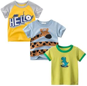 img 4 attached to 🦕 Dapper Dinos: DEEKEY Toddler Graphic T Shirts for Boys' Dinosaur Clothing