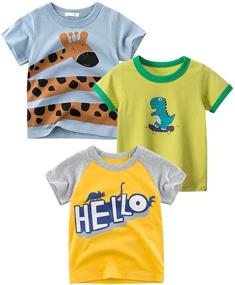 img 3 attached to 🦕 Dapper Dinos: DEEKEY Toddler Graphic T Shirts for Boys' Dinosaur Clothing