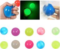 🔮 poseitiks 10pcs sticky balls: washable, luminescent fun toys for ceiling with glow in the dark feature - reusable stress relief, wall stickable toys for kids logo