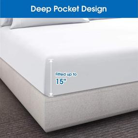 img 2 attached to 🛏️ HOMEIDEAS 4 Piece Queen Bed Sheet Set - White, 100% Brushed Microfiber 1800 Deep Pocket Bedding Sheets