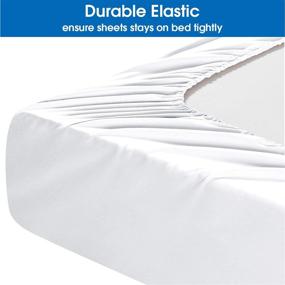 img 1 attached to 🛏️ HOMEIDEAS 4 Piece Queen Bed Sheet Set - White, 100% Brushed Microfiber 1800 Deep Pocket Bedding Sheets