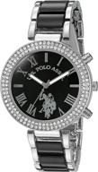 ⌚ u.s. polo assn. women's usc40085 black dress watch: exquisite timekeeping and style logo