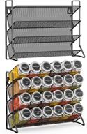 🌶️ auledio 4 tier spice rack organizer for cabinet - wall mount black hanging spice rack storage (2 packs) - organize 24 spice jars logo