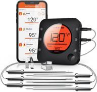 🔥 premium bluetooth meat thermometer: wireless digital grill thermometer with 6 temperature probes - large lcd display, perfect for grill, smoker, oven, cooking, bbq logo