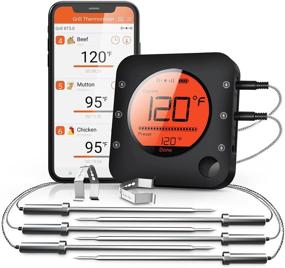 img 4 attached to 🔥 Premium Bluetooth Meat Thermometer: Wireless Digital Grill Thermometer with 6 Temperature Probes - Large LCD Display, Perfect for Grill, Smoker, Oven, Cooking, BBQ