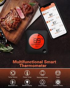 img 2 attached to 🔥 Premium Bluetooth Meat Thermometer: Wireless Digital Grill Thermometer with 6 Temperature Probes - Large LCD Display, Perfect for Grill, Smoker, Oven, Cooking, BBQ