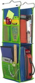 img 1 attached to LockerWorks 2 Shelf Hanging Locker Organizer with Sturdy & Compact Design - Create Storage Space Efficiently! (Royal Blue/Green Trim)