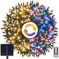 🌞 solar string lights outdoor waterproof, ollny 300 led 98ft christmas fairy lights | 11 lighting modes | warm white & colors changing | solar powered twinkle lights for holiday patio garden party decoration logo