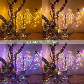 img 1 attached to 🌞 Solar String Lights Outdoor Waterproof, Ollny 300 LED 98FT Christmas Fairy Lights | 11 Lighting Modes | Warm White & Colors Changing | Solar Powered Twinkle Lights for Holiday Patio Garden Party Decoration