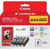 🖨️ canon pg-220/cl-221 with photo paper - compatible with mp980, mp560, mp620, mp640, mp990, mx860, mx870, ip4600, ip3600, ip4700 - includes 50 sheets of photo paper! logo