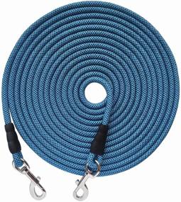 img 4 attached to YUCFOREN Check Cord/Tie Out Long Rope Leash for Dog Training - 15FT 20FT 26FT 40FT Obedience Recall Training Agility Lead - Large Medium Small Dogs, Ideal for Training, Camping, Playing, Backyard