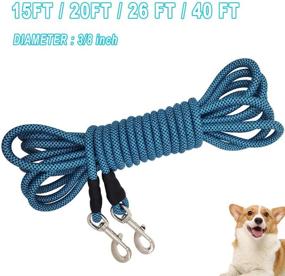 img 2 attached to YUCFOREN Check Cord/Tie Out Long Rope Leash for Dog Training - 15FT 20FT 26FT 40FT Obedience Recall Training Agility Lead - Large Medium Small Dogs, Ideal for Training, Camping, Playing, Backyard