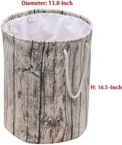 img 3 attached to 🌳 Stylish Tree Stump Design Storage Basket for Kids Bedroom - Jacone Cotton Fabric Laundry Hamper with Rope Handles: Decorative and Convenient, Washable Cylindric