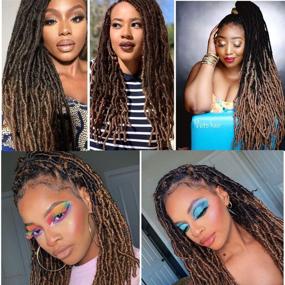 img 3 attached to 🌟 Стильно и комфортно: 7 пакетов крючковых волос Nu Faux Locs длиной 18 дюймов, стиль Goddess Locs Wave, мягкие крючковые косы для женщин, мягкие Locs, африканские корни, крючковые волосы (T27)