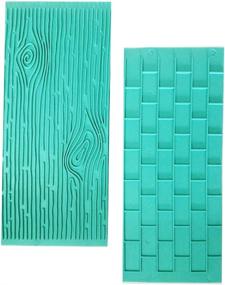 img 4 attached to Gobaker Texture 2-Piece Mold Set, Tree Bark and Brick Wall Impression Moulds, Gum Paste Impression Mat, Fondant Cake Decorating Supplies for Cupcake and Wedding Cake Decoration (Blue)