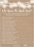 25 rustic kraft bridal shower game cards: how well do you know the bride? perfect for wedding showers, bachelorette parties, or couples guessing. engaging set of question cards. who knows the bride best – the groom or the guests? logo