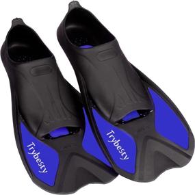 img 4 attached to 🏊 Enhance Your Aquatic Adventures with Trybesty Swim Fins: Short Snorkel Fins for Travel, Snorkeling, Diving, and Swimming - Ideal for Adult Men and Women!