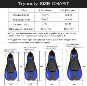 img 2 attached to 🏊 Enhance Your Aquatic Adventures with Trybesty Swim Fins: Short Snorkel Fins for Travel, Snorkeling, Diving, and Swimming - Ideal for Adult Men and Women!