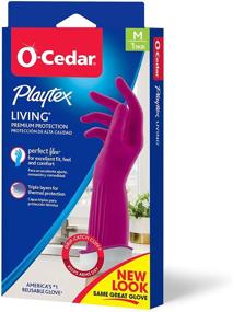 img 4 attached to 🧤 Medium Pack of 3 Playtex Living Reusable Rubber Cleaning Gloves