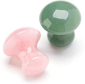 img 2 attached to 🌹 Rose Quartz Gua Sha Massage Tool for Skin Massage, SPA Relaxation, and Meditation – Natural Facial Tool for Women and Men (Green Aventurine)