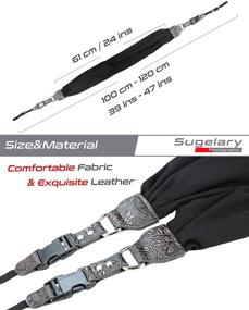 img 1 attached to 📷 Черный винтажный шелковый шарф-ремень для плеча камеры от Sugelary - ремень для DSLR-камер Nikon Canon Sony Pentax