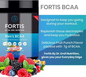 img 2 attached to 🍹 Fruit Punch Fortis BCAA Powder by Dr. Emil Nutrition - Enhancing Endurance, Hydration, and Post-Workout Recovery with Branched Chain Amino Acids, 30 Servings