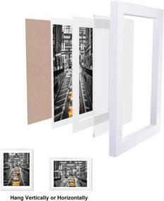 img 2 attached to 🖼️ Finefarm 12x16 White Picture Frame for 11x14 Photo Display with Mat or 12x16 Picture Without Mats - Wall Art for Living Room, Wall Mounting & Tabletop Decor