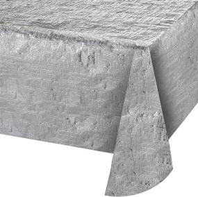 img 2 attached to 💫 Shimmering Elegance: Creative Converting Metallic Silver Table Cover - 54 x 108 inch Solid