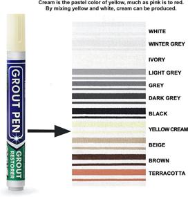 img 3 attached to Revive & Waterproof with Grout Pen Tile Paint Marker: Yellow Cream, Narrow 5mm Tip (7mL)