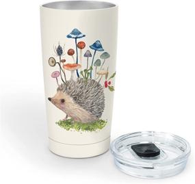 img 3 attached to 🦔 Hedgehog with Mushrooms Insulated Stainless-Steel Tumbler - 17-Ounce - Double-Walled Vacuum Seal Keeps Liquids Cold for Hours - Fits Standard Size Cup Holders by Studio Oh!