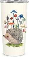 🦔 hedgehog with mushrooms insulated stainless-steel tumbler - 17-ounce - double-walled vacuum seal keeps liquids cold for hours - fits standard size cup holders by studio oh! логотип