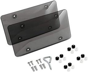 img 4 attached to BLVD-LPF OBEY YOUR LUXURY Unbreakable License Plate Shields - [Pack of 2] Tinted, High-Quality Plate Covers with Fastening Screws, Screw Driver, Ideal Automotive Accessories for Enhanced Protection