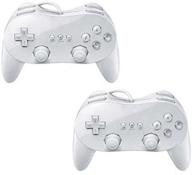 sqdeal classic pro controller console gamepad joystick for nintendo wii - white [2 pack] логотип