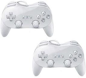 img 4 attached to SQDeal Classic Pro Controller Console Gamepad Joystick for Nintendo Wii - White [2 Pack]