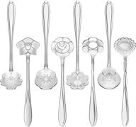 🌸 creative stainless steel flower spoon set - 8 pieces with 8 different patterns for coffee, tea, and sugar logo