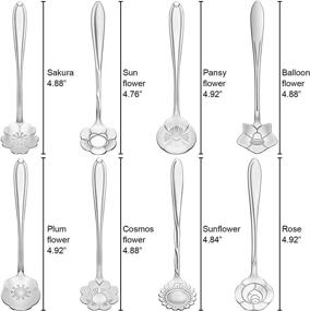 img 3 attached to 🌸 Creative Stainless Steel Flower Spoon Set - 8 Pieces with 8 Different Patterns for Coffee, Tea, and Sugar